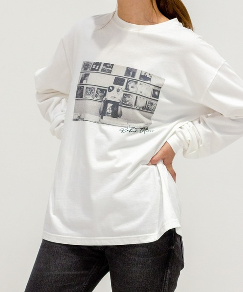 ottilie(オティーリエ)の「フォトロンT(Tシャツ/カットソー・レディース・ベージュ/オフホワイト/サックスブルー・FREE)」の5枚目の写真
