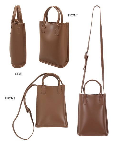 KOBE LETTUCE（コウベレタス）の「巾着付きスクエアショルダーミニバッグ（ショルダーバッグ・レディース・パープル/グレイッシュベージュ/ブラウン/ブラック/オリーブ・FREE）」の20枚目の写真