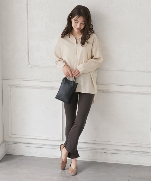 KOBE LETTUCE（コウベレタス）の「巾着付きスクエアショルダーミニバッグ（ショルダーバッグ・レディース・パープル/グレイッシュベージュ/ブラウン/ブラック/オリーブ・FREE）」の17枚目の写真