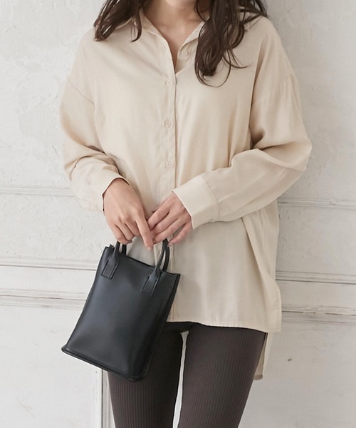 KOBE LETTUCE（コウベレタス）の「巾着付きスクエアショルダーミニバッグ（ショルダーバッグ・レディース・パープル/グレイッシュベージュ/ブラウン/ブラック/オリーブ・FREE）」の16枚目の写真