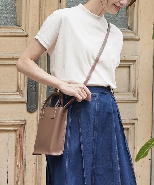 KOBE LETTUCE（コウベレタス）の「巾着付きスクエアショルダーミニバッグ（ショルダーバッグ・レディース・パープル/グレイッシュベージュ/ブラウン/ブラック/オリーブ・FREE）」の14枚目の写真