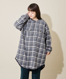 CUBE SUGAR（キューブシュガー）の「フラノチェック リブ衿 コート（その他アウター）」