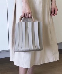 shopnikoniko | ウッドハンドルプリーツバッグ(ハンドバッグ)