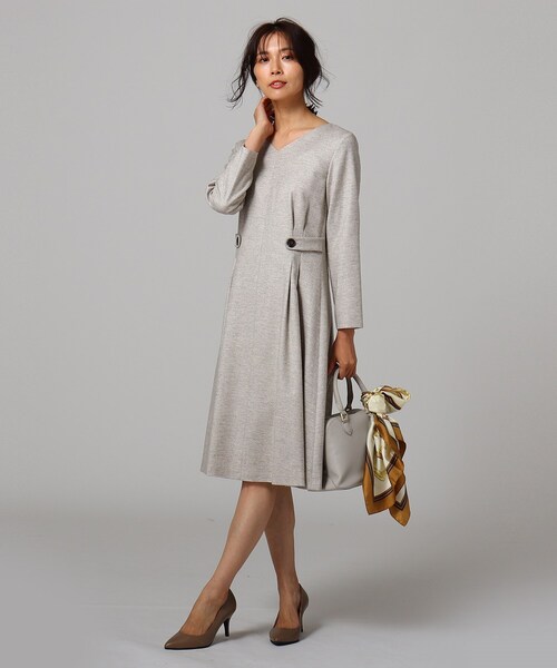 セール ワンピース ワンピース ドレス Untitled アンタイトル のファッション Untitled アンタイトル のワンピース L メランジストレッチツィードワンピース 153 02 をセール価格で購入できます Untitled L メランジストレッチツィード