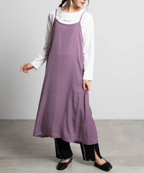 WEGO(ウィゴー)の「WEGO/【2点セット】キャミワンピースセット(ワンピース・レディース・パープル/グレー/ブラック/ダークグレー/ブラウン・FREE)」の5枚目の写真