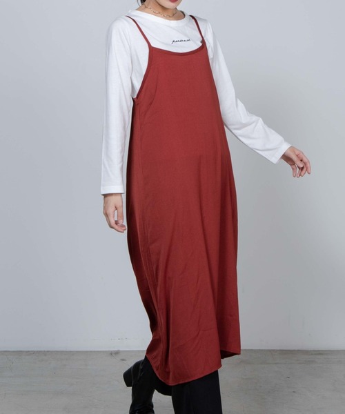 WEGO(ウィゴー)の「WEGO/【2点セット】キャミワンピースセット(ワンピース・レディース・パープル/グレー/ブラック/ダークグレー/ブラウン・FREE)」の4枚目の写真