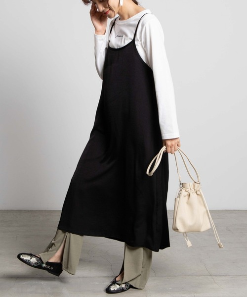 WEGO(ウィゴー)の「WEGO/【2点セット】キャミワンピースセット(ワンピース・レディース・パープル/グレー/ブラック/ダークグレー/ブラウン・FREE)」の3枚目の写真