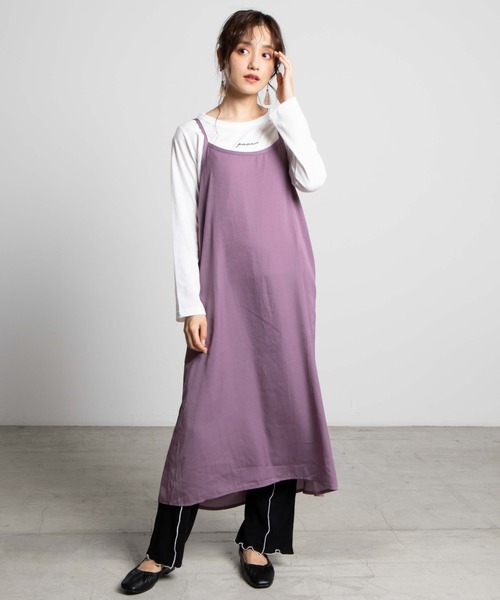 WEGO(ウィゴー)の「WEGO/【2点セット】キャミワンピースセット(ワンピース・レディース・パープル/グレー/ブラック/ダークグレー/ブラウン・FREE)」の11枚目の写真