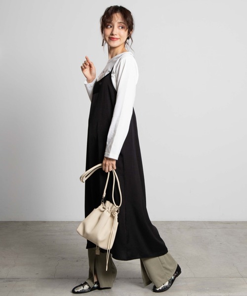 WEGO(ウィゴー)の「WEGO/【2点セット】キャミワンピースセット(ワンピース・レディース・パープル/グレー/ブラック/ダークグレー/ブラウン・FREE)」の6枚目の写真