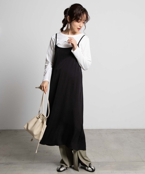 WEGO(ウィゴー)の「WEGO/【2点セット】キャミワンピースセット(ワンピース・レディース・パープル/グレー/ブラック/ダークグレー/ブラウン・FREE)」の8枚目の写真