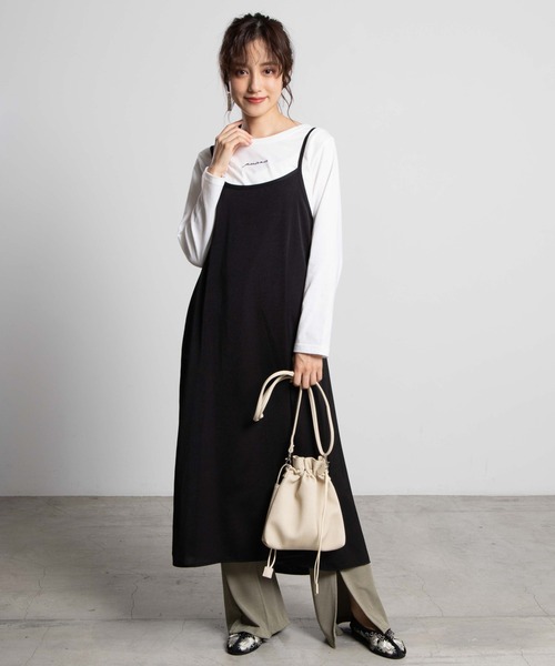 WEGO(ウィゴー)の「WEGO/【2点セット】キャミワンピースセット(ワンピース・レディース・パープル/グレー/ブラック/ダークグレー/ブラウン・FREE)」の12枚目の写真