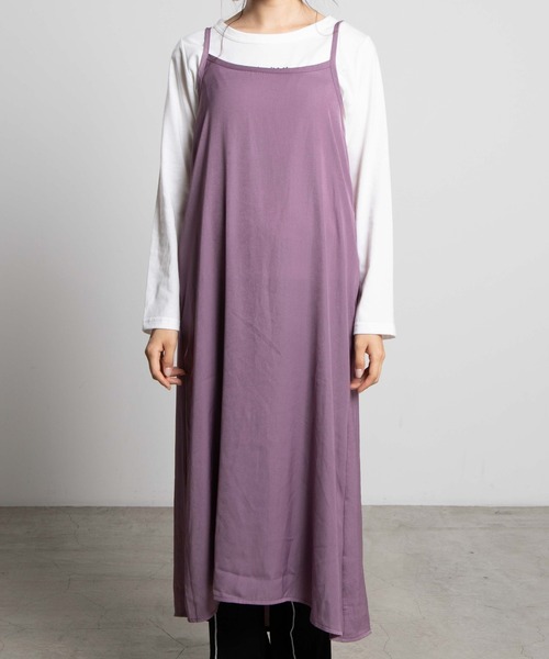 WEGO(ウィゴー)の「WEGO/【2点セット】キャミワンピースセット(ワンピース・レディース・パープル/グレー/ブラック/ダークグレー/ブラウン・FREE)」の18枚目の写真