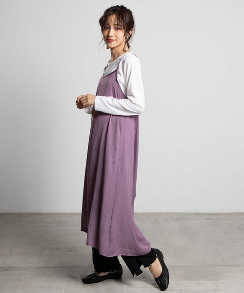 WEGO(ウィゴー)の「WEGO/【2点セット】キャミワンピースセット(ワンピース・レディース・パープル/グレー/ブラック/ダークグレー/ブラウン・FREE)」の19枚目の写真