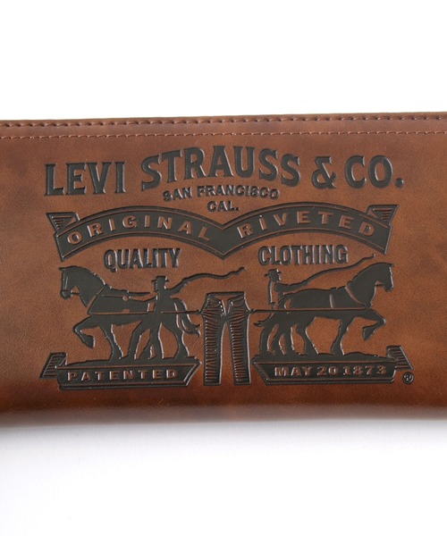 【関税込】◆  Jeans◆ロゴ ラウンドジップ 長財布 セール】Levi's/リーバイス ツーホース ロゴ ラウンドジップ