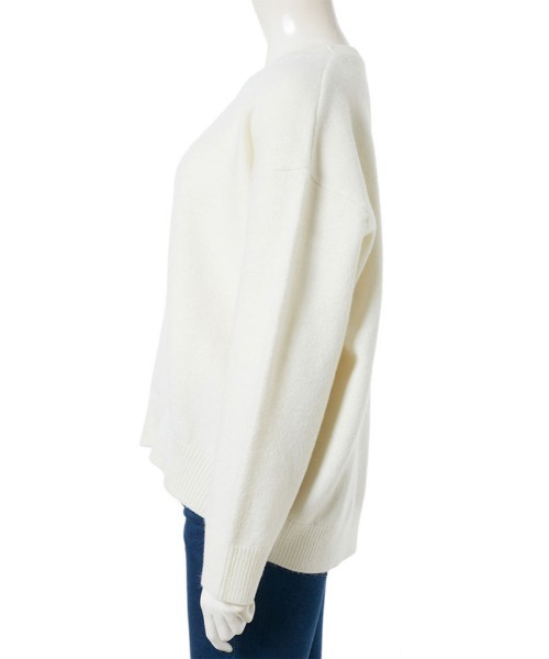 fifth（フィフス）の「クルーネックハイゲージバックロングニット（ニット/セーター・レディース・ピンク/ホワイト・MEDIUM）」の6枚目の写真