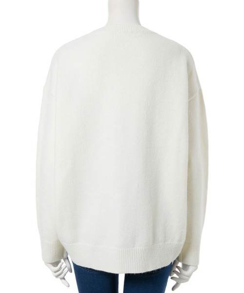 fifth（フィフス）の「クルーネックハイゲージバックロングニット（ニット/セーター・レディース・ピンク/ホワイト・MEDIUM）」の3枚目の写真