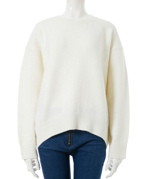 fifth（フィフス）の「クルーネックハイゲージバックロングニット（ニット/セーター・レディース・ピンク/ホワイト・MEDIUM）」の9枚目の写真