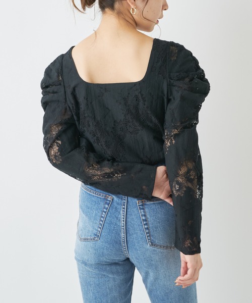 Chico（チコ）の「レースパワショル2wayブラウス（シャツ/ブラウス・レディース・ミント/グレー/アイボリー/ブラック・FREE）」の10枚目の写真