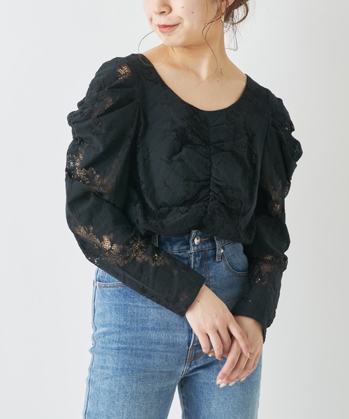 Chico（チコ）の「レースパワショル2wayブラウス（シャツ/ブラウス・レディース・ミント/グレー/アイボリー/ブラック・FREE）」の8枚目の写真