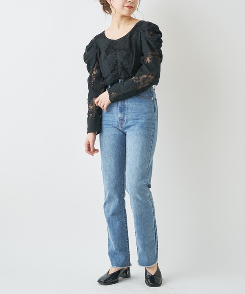 Chico（チコ）の「レースパワショル2wayブラウス（シャツ/ブラウス・レディース・ミント/グレー/アイボリー/ブラック・FREE）」の12枚目の写真