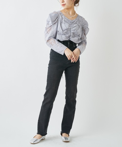 Chico（チコ）の「レースパワショル2wayブラウス（シャツ/ブラウス・レディース・ミント/グレー/アイボリー/ブラック・FREE）」の18枚目の写真