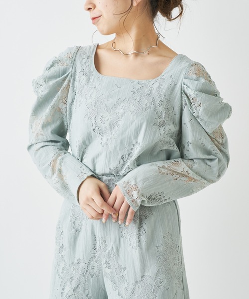 Chico（チコ）の「レースパワショル2wayブラウス（シャツ/ブラウス・レディース・ミント/グレー/アイボリー/ブラック・FREE）」の21枚目の写真