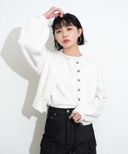 Aunt Marie's(アントマリーズ)の「ウエストタックショートカーディガン / AUNT MARIE'S(カーディガン/ボレロ・レディース・アイボリー/ブラック/グレー・FREE)」の17枚目の写真