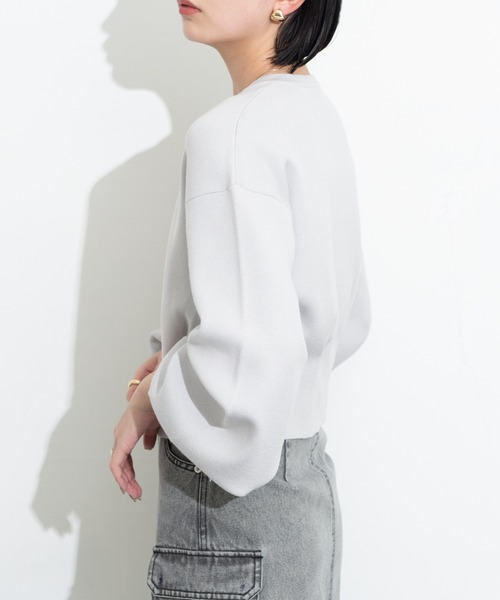 Aunt Marie's(アントマリーズ)の「ウエストタックショートカーディガン / AUNT MARIE'S(カーディガン/ボレロ・レディース・アイボリー/ブラック/グレー・FREE)」の15枚目の写真