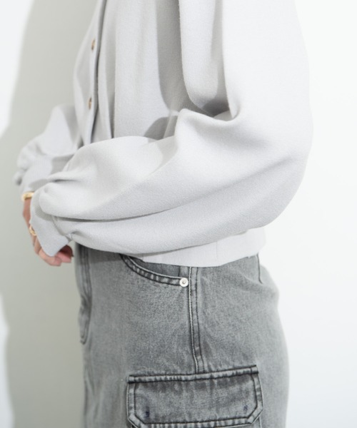 Aunt Marie's(アントマリーズ)の「ウエストタックショートカーディガン / AUNT MARIE'S(カーディガン/ボレロ・レディース・アイボリー/ブラック/グレー・FREE)」の14枚目の写真