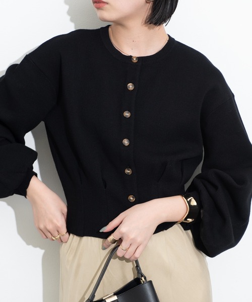 Aunt Marie's(アントマリーズ)の「ウエストタックショートカーディガン / AUNT MARIE'S(カーディガン/ボレロ・レディース・アイボリー/ブラック/グレー・FREE)」の20枚目の写真