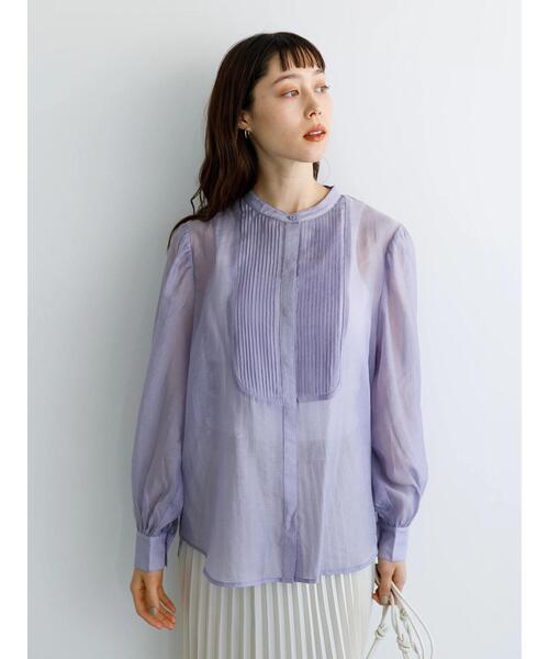 koe（コエ）の「バックスリットピンタックシアーシャツ〇（シャツ/ブラウス・レディース・ラベンダー/ミント/オレンジ・FREE）」の6枚目の写真
