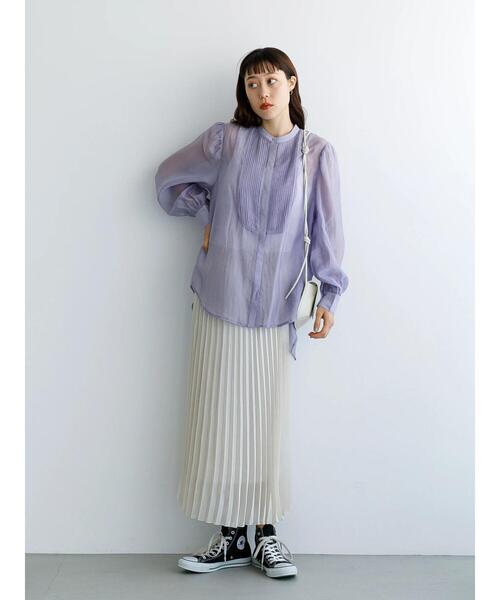 koe（コエ）の「バックスリットピンタックシアーシャツ〇（シャツ/ブラウス・レディース・ラベンダー/ミント/オレンジ・FREE）」の18枚目の写真