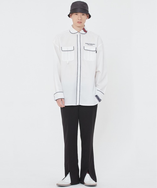 ROMANTIC CROWN(ロマンティッククラウン)の「【ROMANTIC CROWN】ROUND COLLAR PIPING SHIRT / ロマンティッククラウン ラウンド カラー パイピング シャツ(シャツ/ブラウス・メンズ・ホワイト/ベージュ/ネイビー・SMALL/MEDIUM/LARGE/X-LARGE)」の6枚目の写真