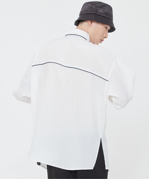 ROMANTIC CROWN(ロマンティッククラウン)の「【ROMANTIC CROWN】ROUND COLLAR PIPING SHIRT / ロマンティッククラウン ラウンド カラー パイピング シャツ(シャツ/ブラウス・メンズ・ホワイト/ベージュ/ネイビー・SMALL/MEDIUM/LARGE/X-LARGE)」の5枚目の写真