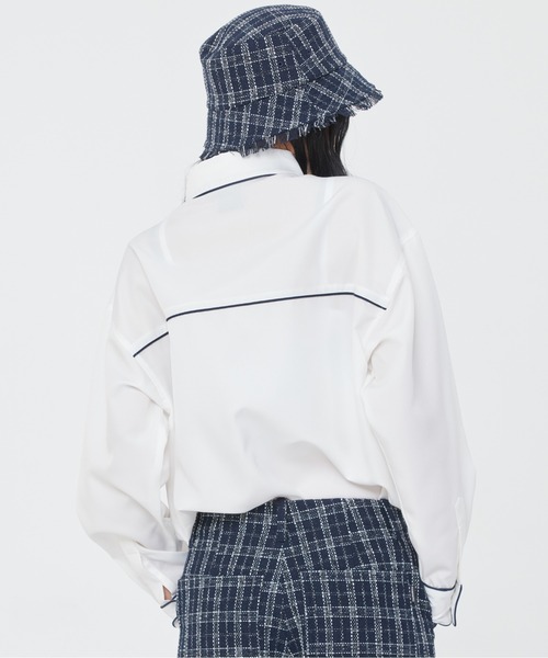 ROMANTIC CROWN(ロマンティッククラウン)の「【ROMANTIC CROWN】ROUND COLLAR PIPING SHIRT / ロマンティッククラウン ラウンド カラー パイピング シャツ(シャツ/ブラウス・メンズ・ホワイト/ベージュ/ネイビー・SMALL/MEDIUM/LARGE/X-LARGE)」の8枚目の写真