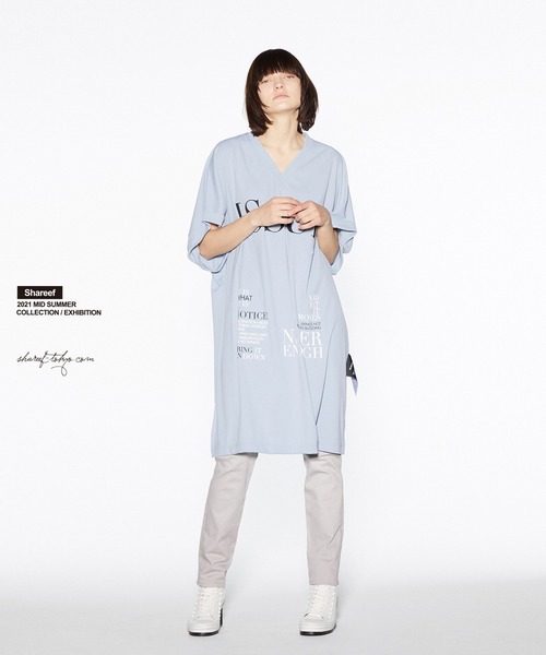 SHAREEF（シャリーフ）の「PE SMOOTH LONG LENGTH T（Tシャツ/カットソー・メンズ・ホワイト/ブラック/バーガンディー/グレイッシュブルー・1/2/3）」の22枚目の写真