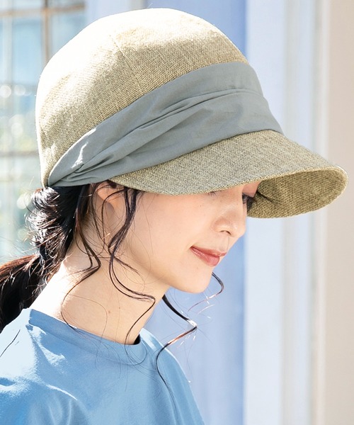 QUEENHEAD（クイーンヘッド）の「サンマリンキャスケット（キャスケット・レディース・ライトグレー/ブラック/グレー/カーキ/ナチュラル・X-LARGE/FREE）」の5枚目の写真