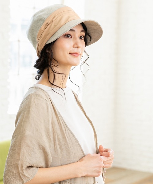 QUEENHEAD（クイーンヘッド）の「サンマリンキャスケット（キャスケット・レディース・ライトグレー/ブラック/グレー/カーキ/ナチュラル・X-LARGE/FREE）」の14枚目の写真