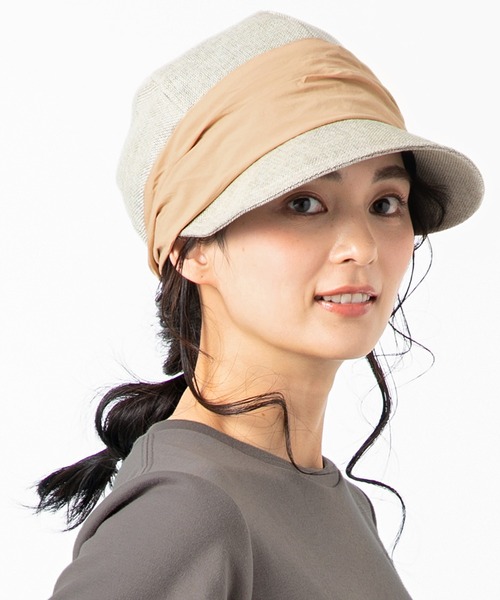 QUEENHEAD（クイーンヘッド）の「サンマリンキャスケット（キャスケット・レディース・ライトグレー/ブラック/グレー/カーキ/ナチュラル・X-LARGE/FREE）」の16枚目の写真