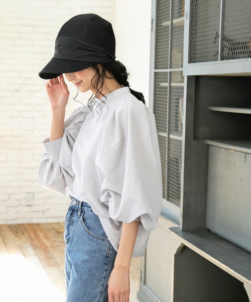 QUEENHEAD（クイーンヘッド）の「サンマリンキャスケット（キャスケット・レディース・ライトグレー/ブラック/グレー/カーキ/ナチュラル・X-LARGE/FREE）」の11枚目の写真