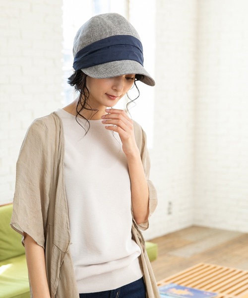 QUEENHEAD（クイーンヘッド）の「サンマリンキャスケット（キャスケット・レディース・ライトグレー/ブラック/グレー/カーキ/ナチュラル・X-LARGE/FREE）」の17枚目の写真