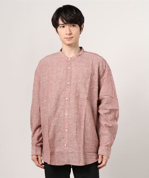 GAP(ギャップ)の「リラックスフィット バンドカラーシャツ(シャツ/ブラウス・メンズ・ブルー系その他/ブラック/ホワイト・XS/S/M/L/XL)」の6枚目の写真