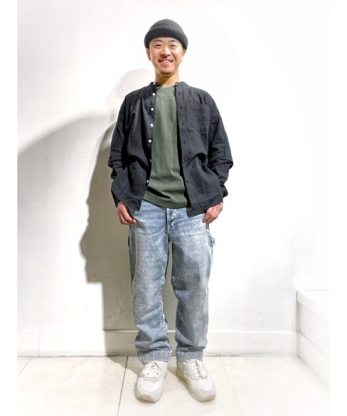 GAP(ギャップ)の「リラックスフィット バンドカラーシャツ(シャツ/ブラウス・メンズ・ブルー系その他/ブラック/ホワイト・XS/S/M/L/XL)」の13枚目の写真