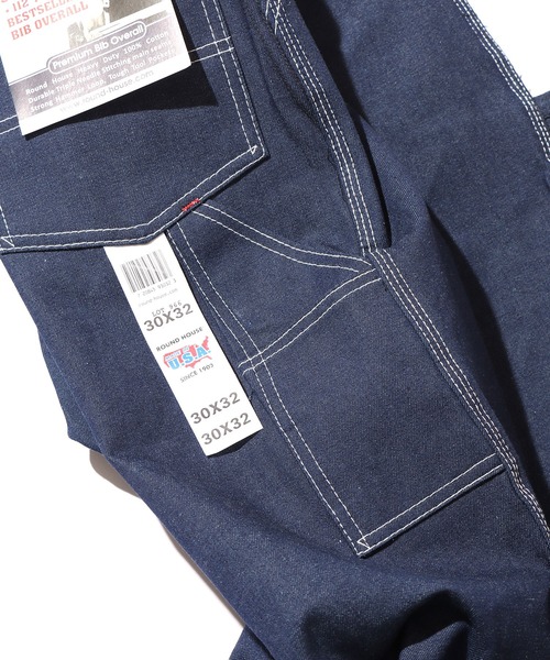 ROUND HOUSE（ラウンドハウス）の「Round House/ラウンドハウス Classic Denim Button Fly Bib Overalls オーバーオール MADE IN USA（サロペット/オーバーオール・メンズ・インディゴブルー・32inch/34inch/36inch/30inch）」の4枚目の写真