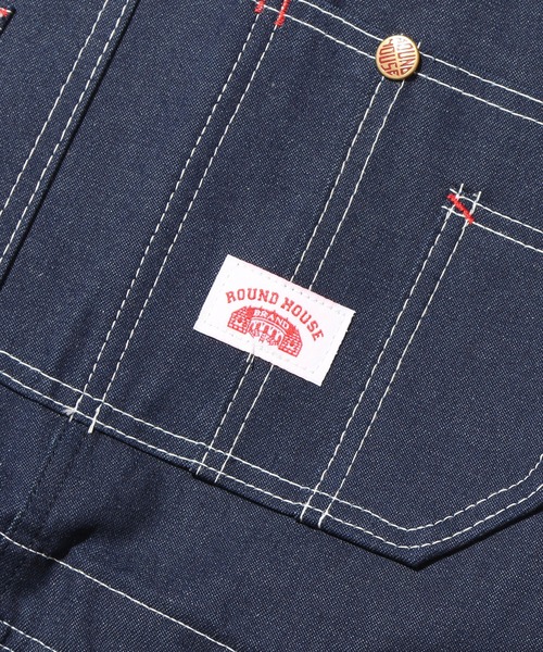ROUND HOUSE（ラウンドハウス）の「Round House/ラウンドハウス Classic Denim Button Fly Bib Overalls オーバーオール MADE IN USA（サロペット/オーバーオール・メンズ・インディゴブルー・32inch/34inch/36inch/30inch）」の8枚目の写真