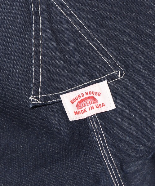 ROUND HOUSE（ラウンドハウス）の「Round House/ラウンドハウス Classic Denim Button Fly Bib Overalls オーバーオール MADE IN USA（サロペット/オーバーオール・メンズ・インディゴブルー・32inch/34inch/36inch/30inch）」の10枚目の写真
