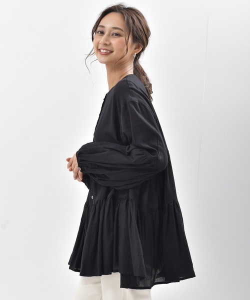 rps（アールピーエス）の「バンドカラーティアードブラウス（シャツ/ブラウス・レディース・オフホワイト/ブラック/ラベンダー・M）」の13枚目の写真