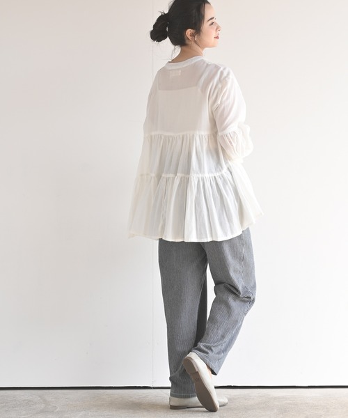 rps（アールピーエス）の「バンドカラーティアードブラウス（シャツ/ブラウス・レディース・オフホワイト/ブラック/ラベンダー・M）」の17枚目の写真