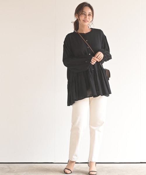 rps（アールピーエス）の「バンドカラーティアードブラウス（シャツ/ブラウス・レディース・オフホワイト/ブラック/ラベンダー・M）」の15枚目の写真