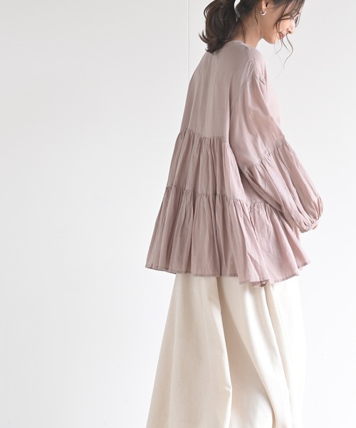 rps（アールピーエス）の「バンドカラーティアードブラウス（シャツ/ブラウス・レディース・オフホワイト/ブラック/ラベンダー・M）」の19枚目の写真